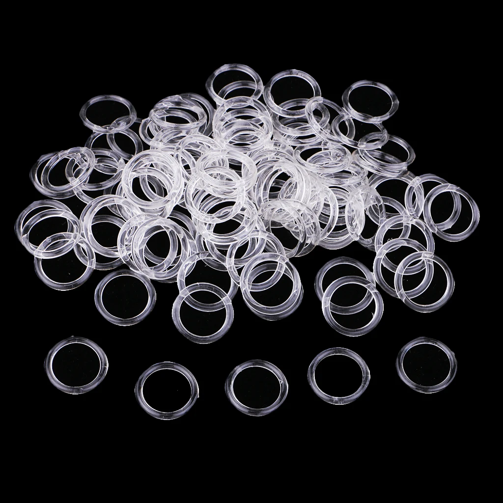 fityle 100pcs Nylon Lingerie Hardware Sewing Clip Hook Eye 15mm for Bra Strap Sewing Accessories