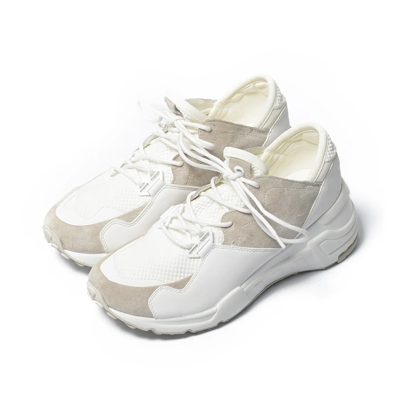 

2018 spring breathable casual wild shoes leather thick bottom tie flat fashion shoes