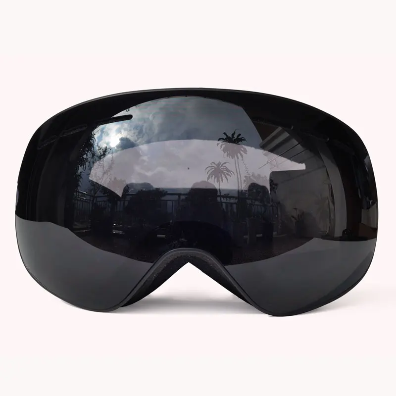 GOG-4100 зимние Магнитные соединения лыжные очки UV400 Анти-туман Лыжная маска снежные очки сноуборд лыжные очки для мужчин и женщин - Цвет: all black