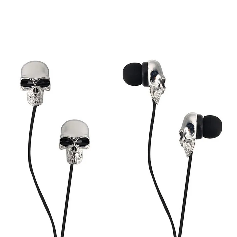 

Earphone Cool Skull Head 3.5mm Port Earphones Earbuds Headset For MP3 for SmartPhone Unique Design 3.5mm In ear Monitor Earphone