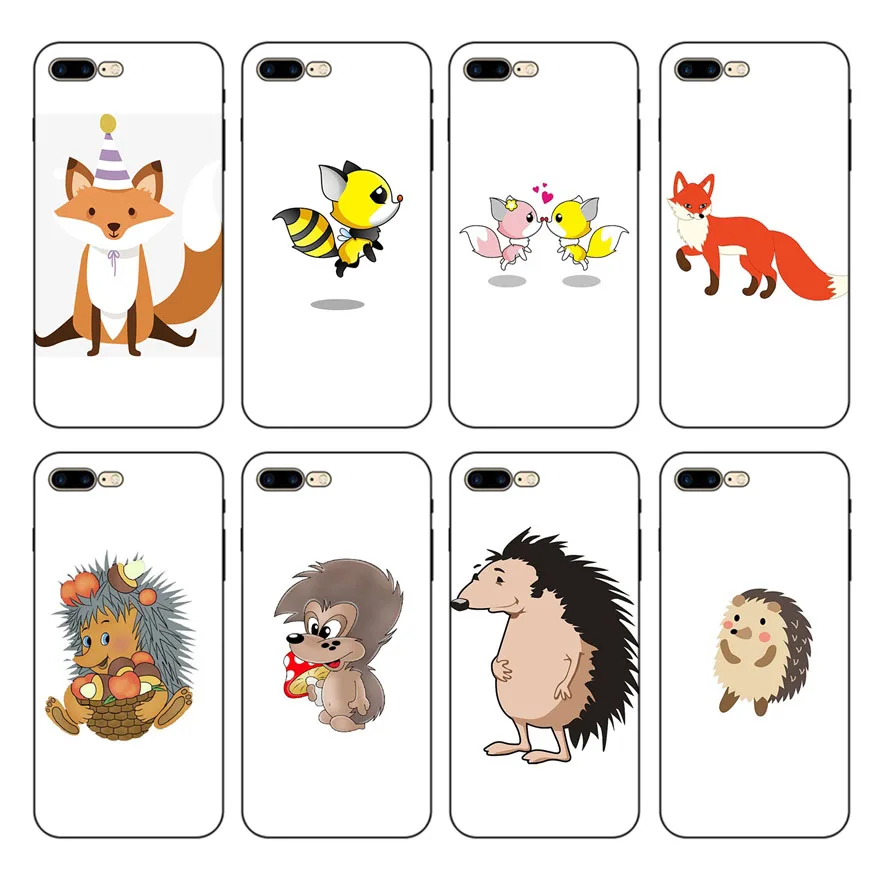 

HOUSTMUST Lovely Fox Cartoon Animals Phone Case cover Shell For iPhone 8 8plus XS max XR XS 7 7plus 6 6s plus 5 5s SE phone case
