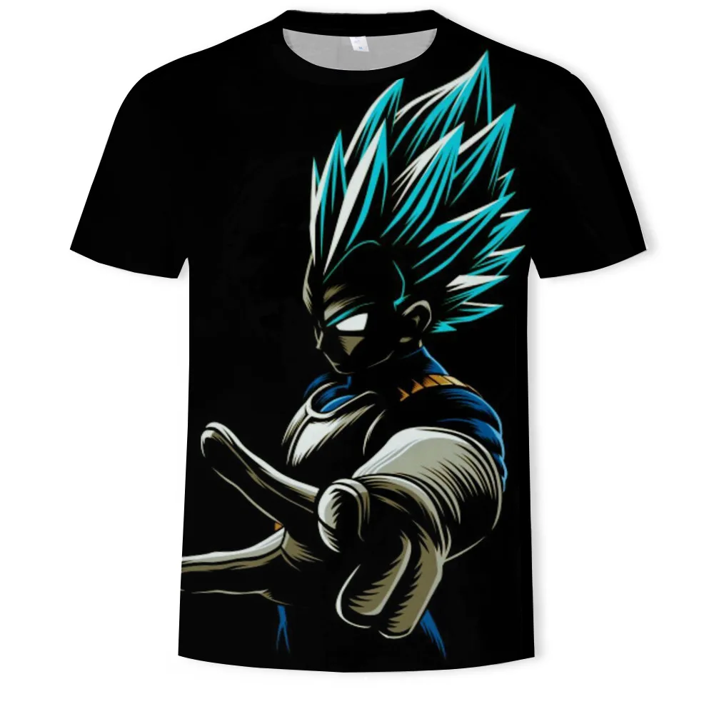 

Dragon Ball Super Saiyan Children 3D T-Shirt Black Male/Female Print Dragon Ball T-Shirt Digital Casual Short Explosion Sleeve