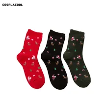 [COSPLACOOL] Осень-зима, теплые хлопковые толстые махровые носки, женские милые носки, женские рождественские носки, chaussette, женские носки