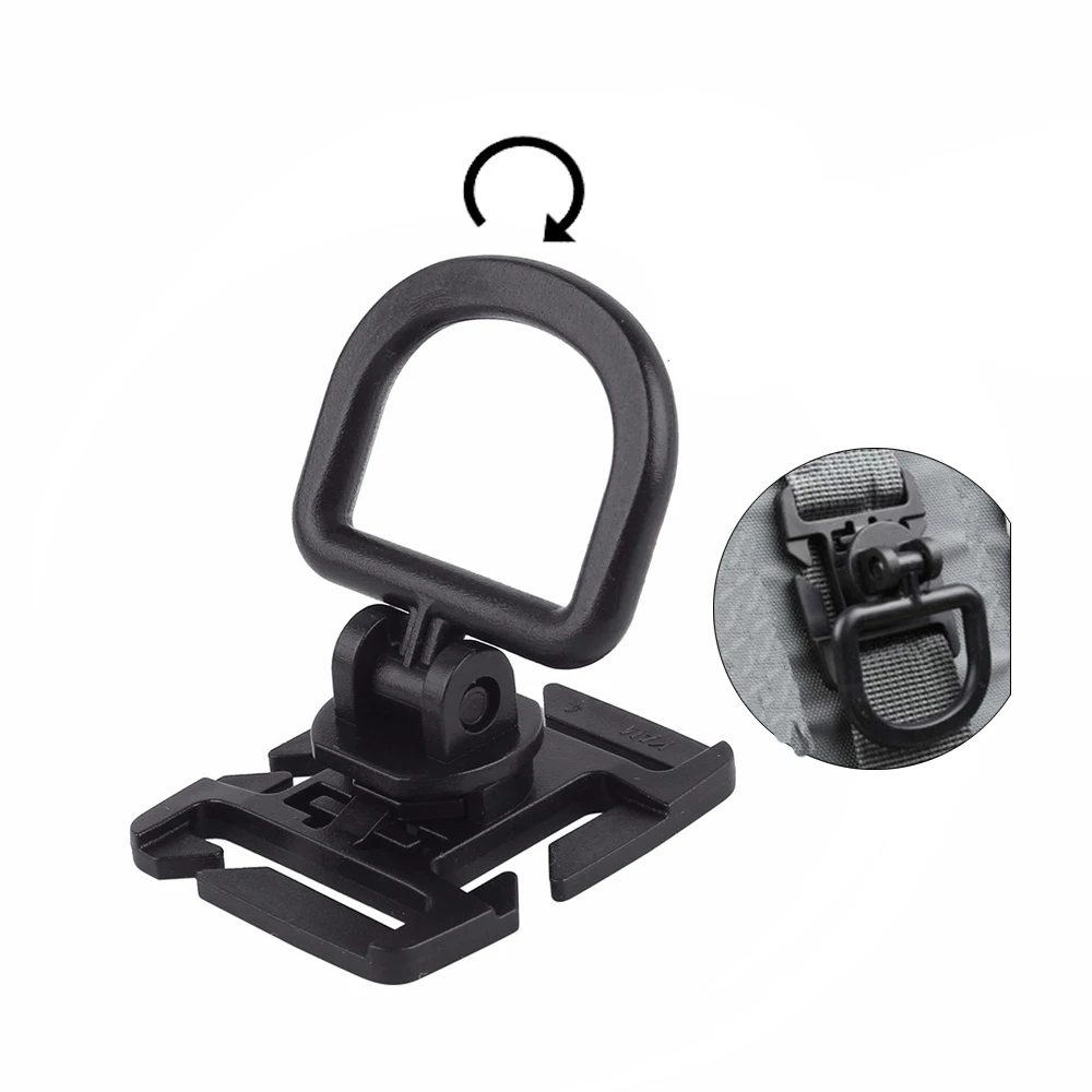 12pcs Tactical D-ring Clips Plastic Clamp Outdoor EDC Kit 360 Degree Rotation Molle Webbing Attachment Buckle for Backpack Pouch