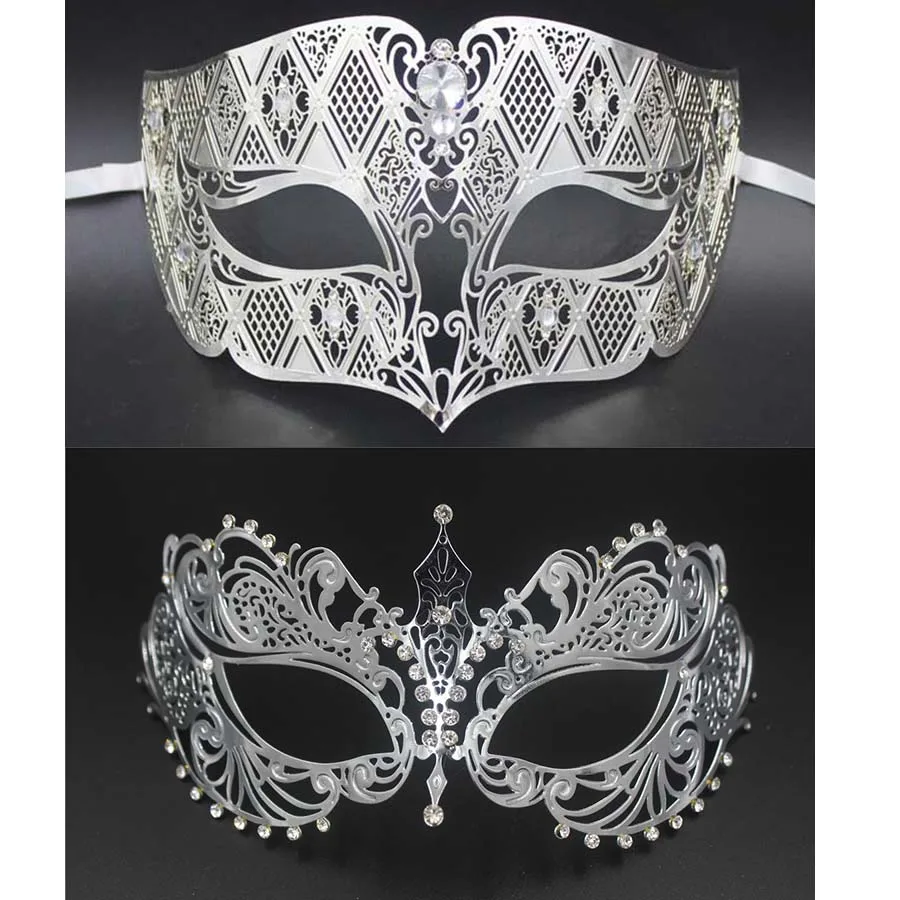 Mens Diamond Pattern Phantom of the Opera Venetian Masquerade Ball Mask Red