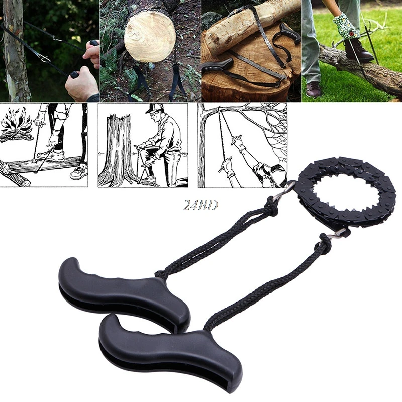Outdoor Survival Chain Saw Hand ChainSaw Fast Cutting Camping EDC Tool