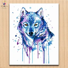 0818 акварельные Красочные животные чернила wol картины по номерам с цветными рисунками Холст Цифровая картина маслом по номерам для chil