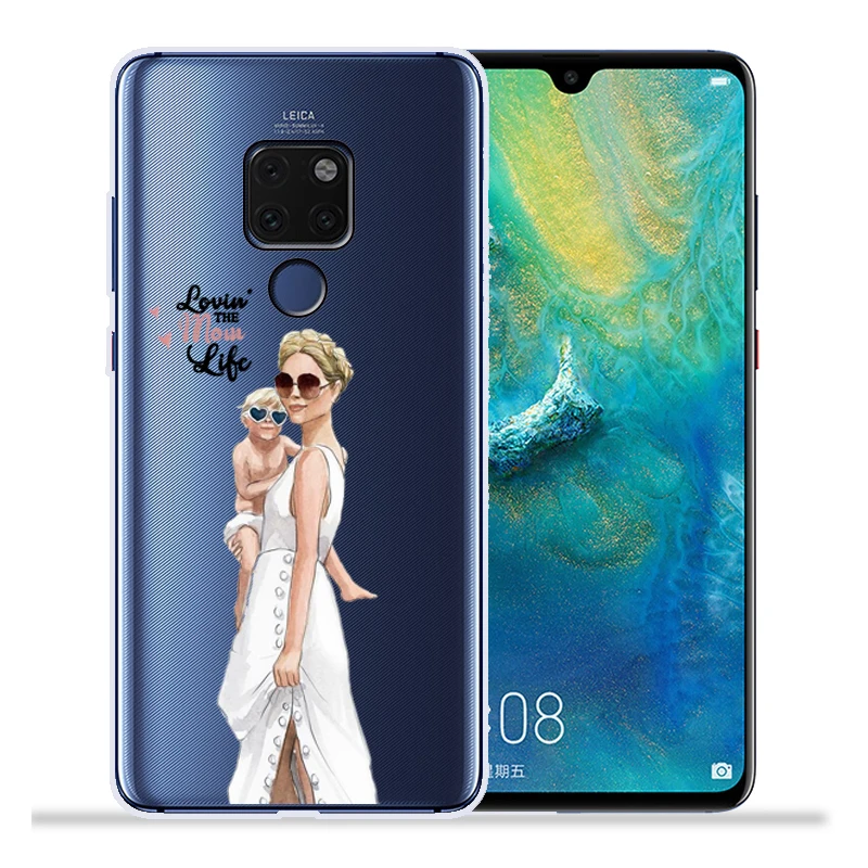 Модный чехол для телефона с изображением суперпапы мамы и дочки для huawei mate 20 Lite Pro mate 9 10 Lite Pro Nova 2 Plus Nova3 Nova3i Etui