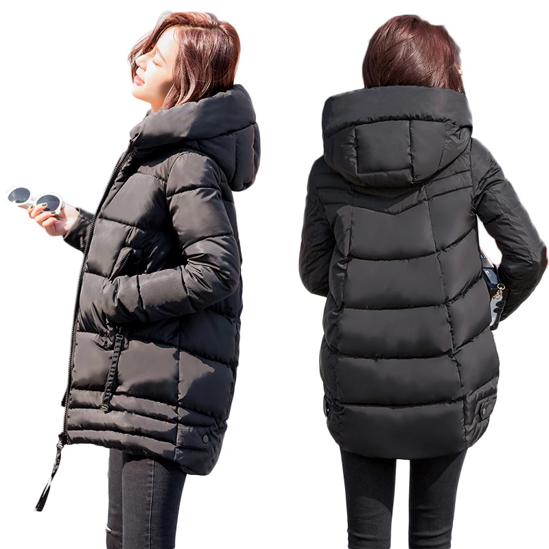 Irregular Winter Jacket Women Plus Size Womens Parkas Thicken Outerwear Solid Hooded Coats Female Slim Cotton padded Basic Tops