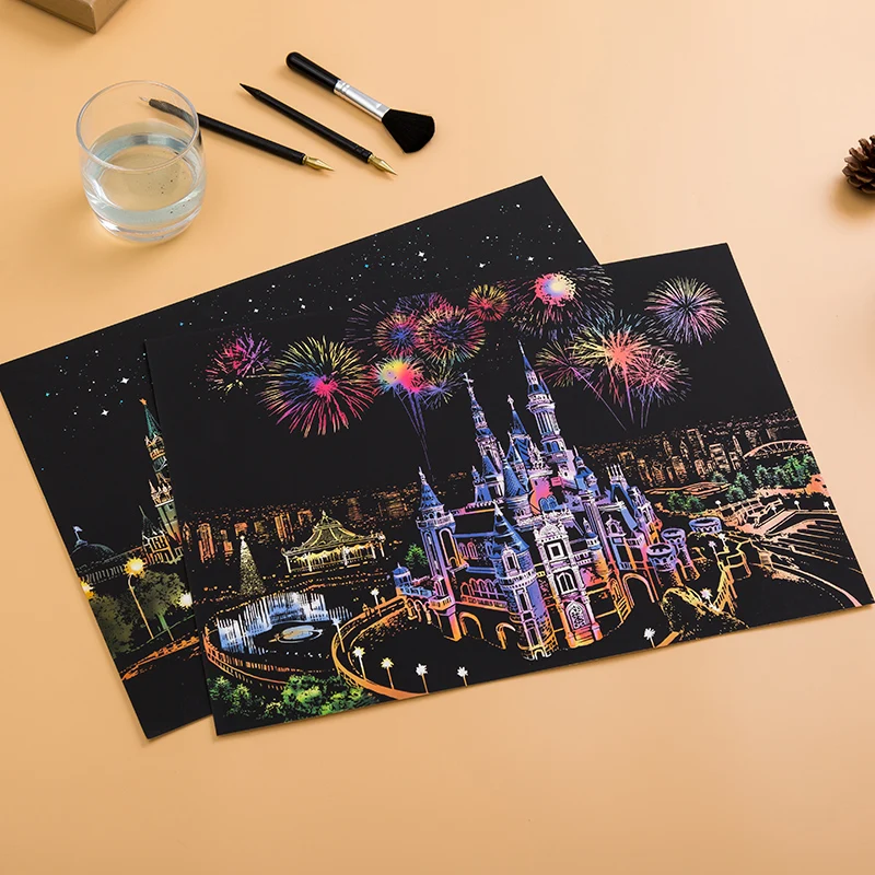 

Direct Selling Scraping The Painting City Night Landscape Handmade Diy Adult Children's Educational Toys Scratch Paper
