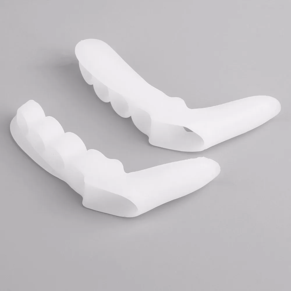 1 Pair Silicone Toe Separator with 5 Holes Feet Care Braces Supports