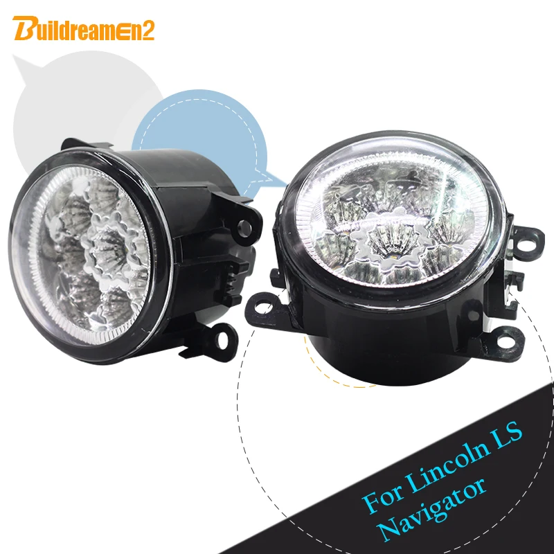 

Buildreamen2 For Lincoln LS Navigator 2 x Car LED Light Right + Left Fog Light White Blue Yellow Daytime Running Light DRL 12V