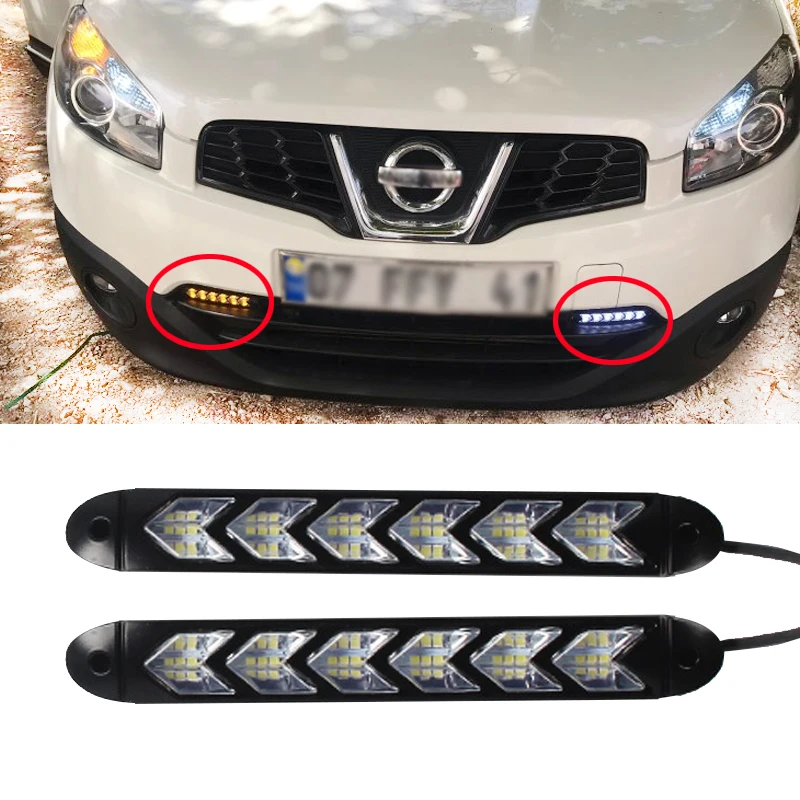 

2pcs Car LED Daytime Running Light White DRL Amber Turn Signal Lamp Brake Warning Steering Fog Lights And USB RGB Interior Light