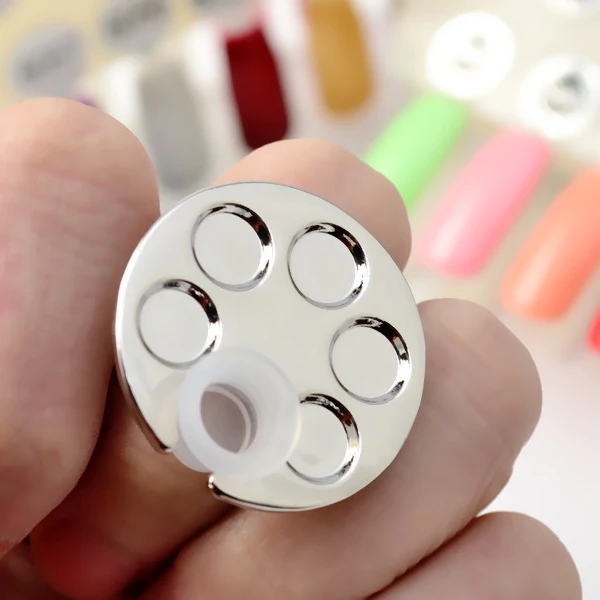 Monja 3 вида стилей дизайн ногтей мини металлическое пальцевое кольцо с палитрой смешивания Акриловый Гель-лак для рисования цветные краски блюдо клей палитры инструменты