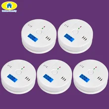 Золотой безопасности 5 шт. ЖК-фотоэлектрический независимый датчик газа CO датчик угарного газа сигнализация беспроводной детектор CO для дома