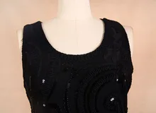 BLINGSTORY brand clothes shop newest desinger beading sequin flower black club dress Dropshipping KR3077-5