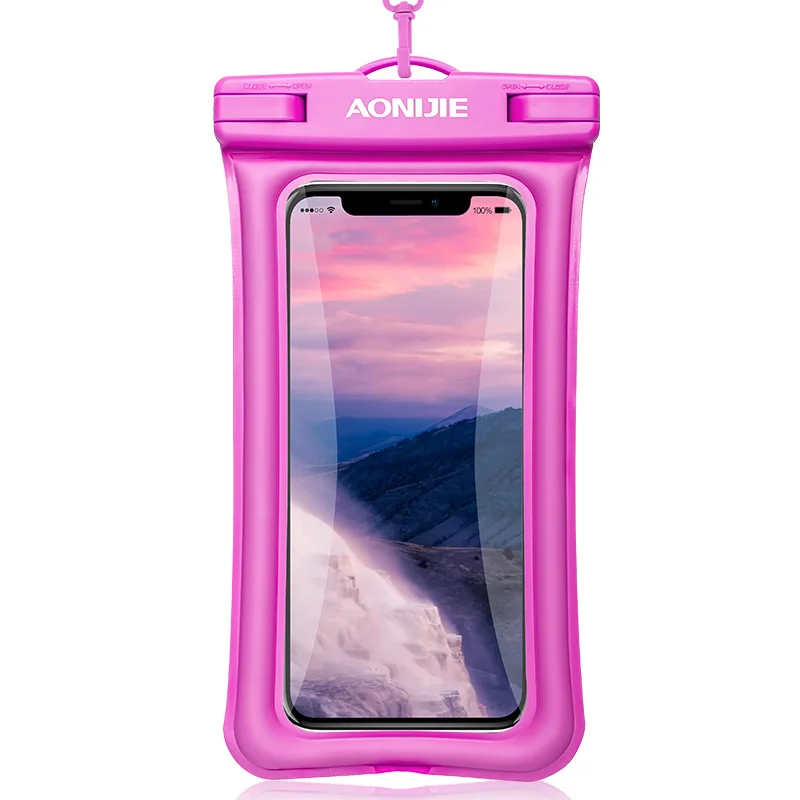 AONIJIE E4104 Floatable водонепроницаемый чехол для телефона сухая сумка чехол для мобильного телефона для речной поход плавание пляж дайвинг дрейфующий - Цвет: Rose