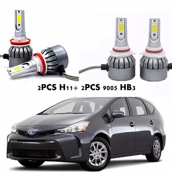 

Fuleem 4PCS LED Headlight Kit H11 H8 H9 9005 HB3 Hi/Low Beam 72W 6000K Led Bulb Lights For Prius V