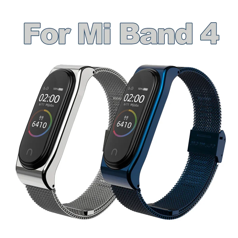 Металлический браслет Mi Band 4 из нержавеющей стали для Xiaomi 3 ремешок браслета 4/3