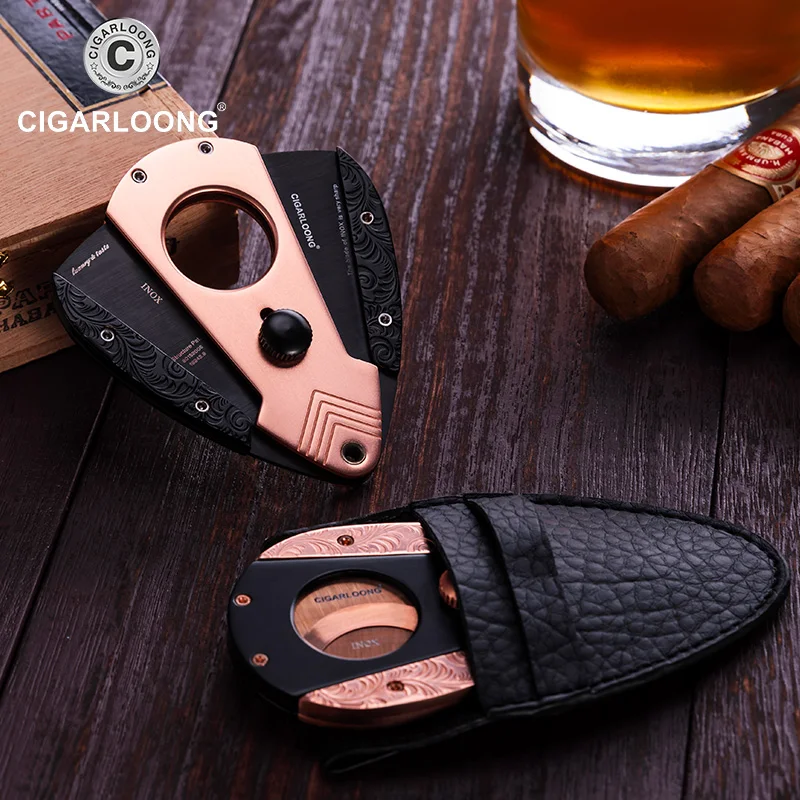  CIGARLOONG Cigar Cutter Sharp Blade Krupp Stainless Steel Portable Cigar Scissors CC-0017