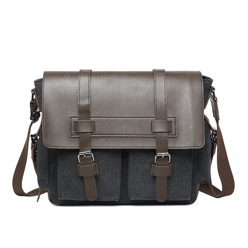 Designer Brand Canvas Briefcase Vintage Men Messenger Bags Fashion Male Shoulder Bag with leather Crossbody Bags Briefcase