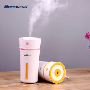 

300ml LED Night Lights Cup Humidifier Mini Air Mist Maker Essential Oil Ultrasonic Aroma Diffuser USB Car Humidifiers for Home