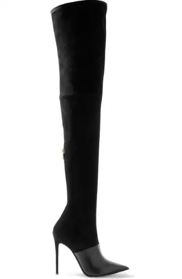 

Woman fall and winter black/brown stretch long boots 2018 new pointed toe thin high heel over the knee boots Ladies thight boots