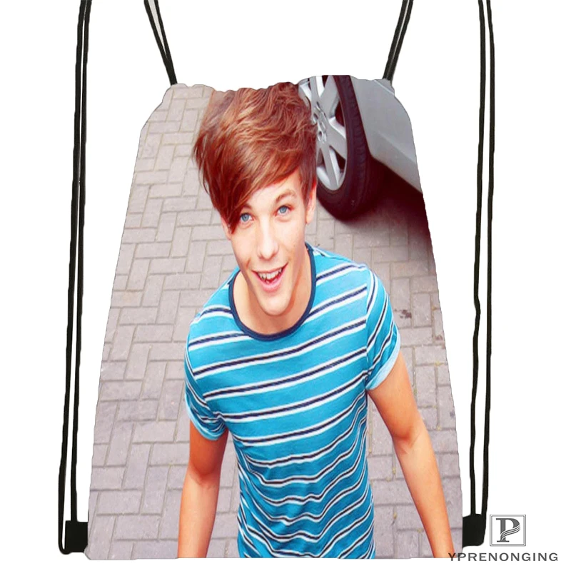 Custom Луи Томлинсон походная сумка на шнурке Cute Daypack Kids Satchel(черная спина) 31x40 cm#180531-02-39