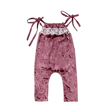 Малыша Одежда для детей; малышей; девочек шелковые кружева летний комбинезон без рукавов комбинезон одежды снаряжение Размеры От 6 месяцев до 5 лет