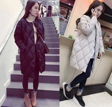 

2016 autumn and winter in the long down jacket female students loose large size coat Korean thickening Mianfu women
