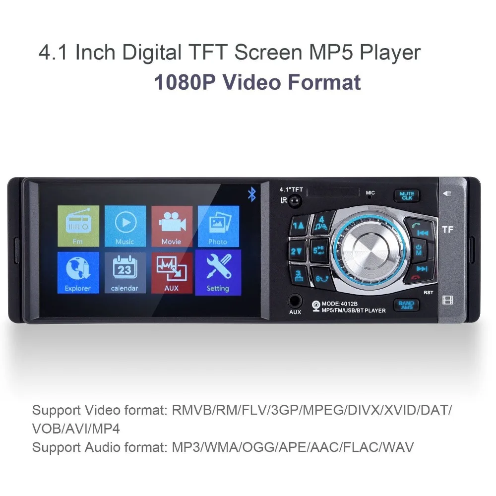 Автомагнитола 4 1 дюйма MP5 плеер Bluetooth камера заднего вида FM радио Din AUX USB SD MP3 пульт