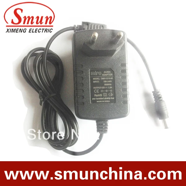 

12V1.5A AC/DC adapter with CE ROHS european plug in1 year warranty