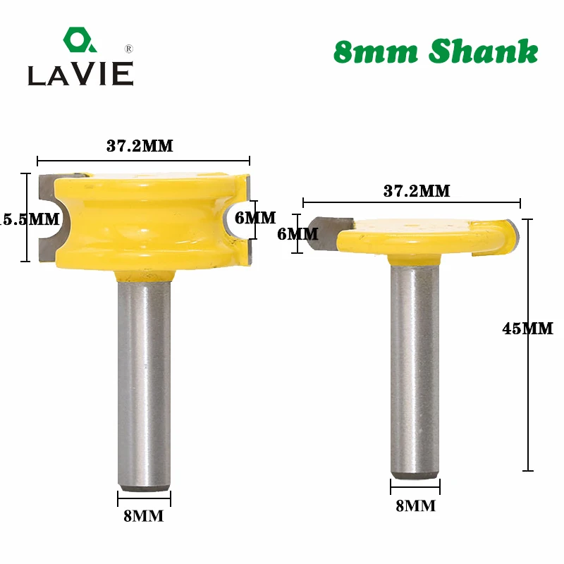 2 pcs 8mm Shank Canoe Flute and Bead Router Bit Set Woodworking Tungsten Cobalt Alloy Wood Tenon Cu