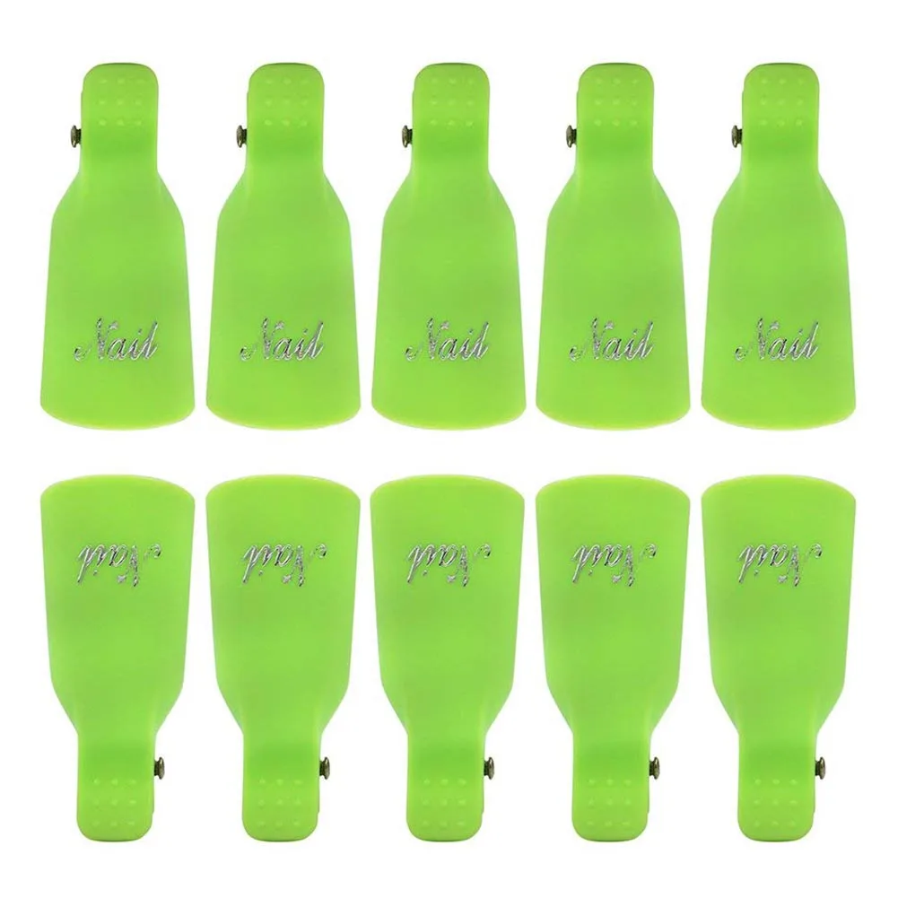 10 Pcs Professional пластиковые акриловые Nail Art Soak Off cap зажим для УФ геля средство снятия