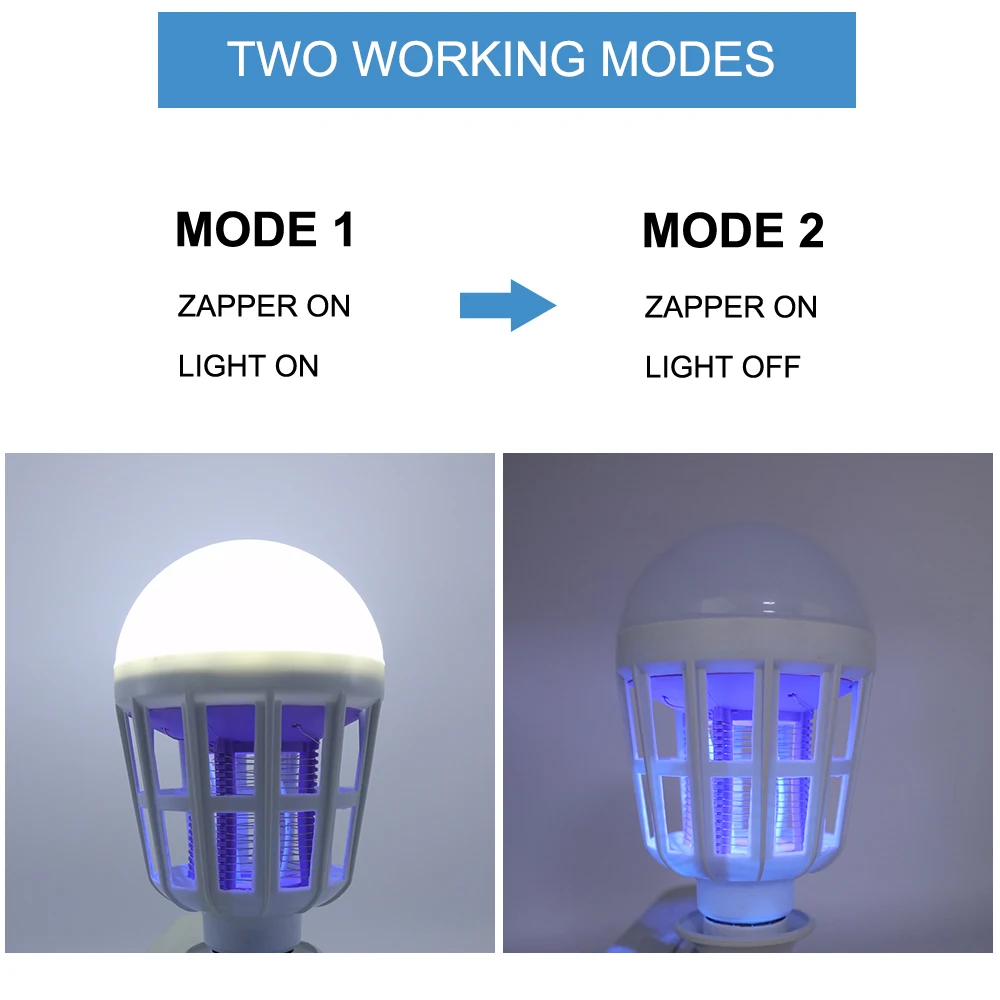 2 в 1 E27 Светодиодный лампа инсектицидная лампа 220-240V электрическая ловушка для комаров Отпугиватель москитов средство светильник для дома светильник ing мухобойка ловушка лампа