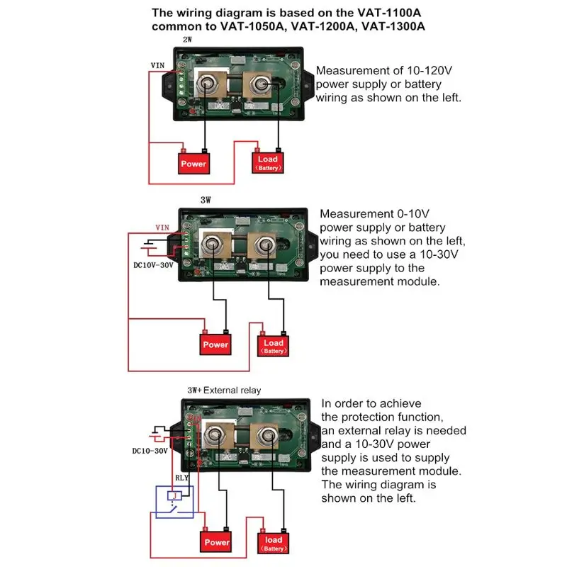 DC 120V 50A~ 300A беспроводной Амперметр Напряжение кВт-ч Ватт метр автомобильный аккумулятор кулонометр