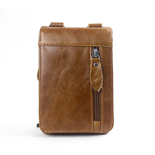 Wardwoif набедренная сумка на пояс Натуральная кожаный чехол для телефона сумки Дорожная поясная сумка мужская маленькая поясная сумка кожаный чехол - Цвет: brown