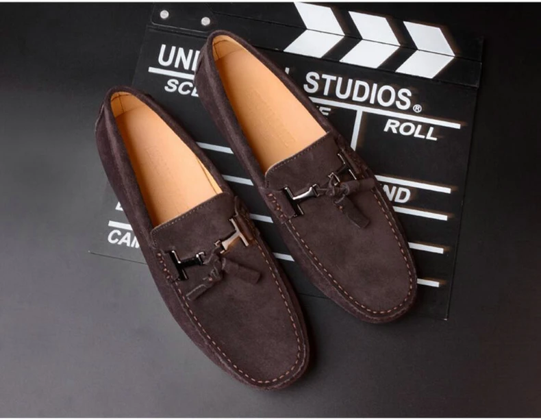 Mens Casual Shoe Loafers Genuine Leather Shoes Men Big Size 46 Driving Boat Shoe Slip-on Men Loafers Suede Shoes Dress 2019 New (14)
