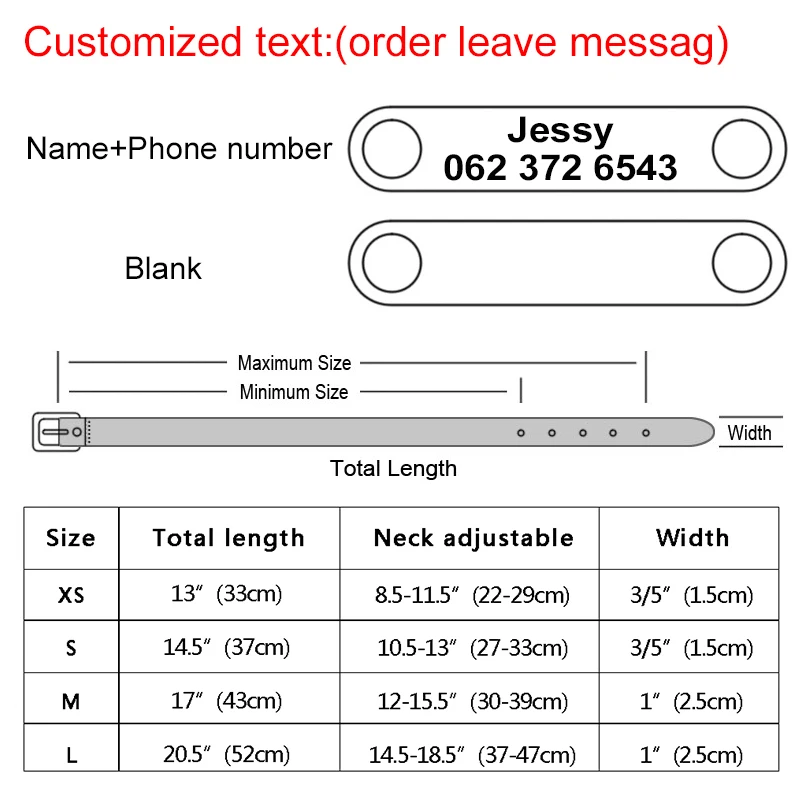 Гравировка ошейники для собак, кожаный регулируемый индивидуальный ошейник для домашних животных с именем ID для маленьких средних и больших собак, кошек XS-L