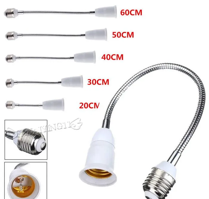 

1PCS E27 Flexible Extension Adapter LED Light Bulb Lamp Holder Converter Screw Socket 110V 220V