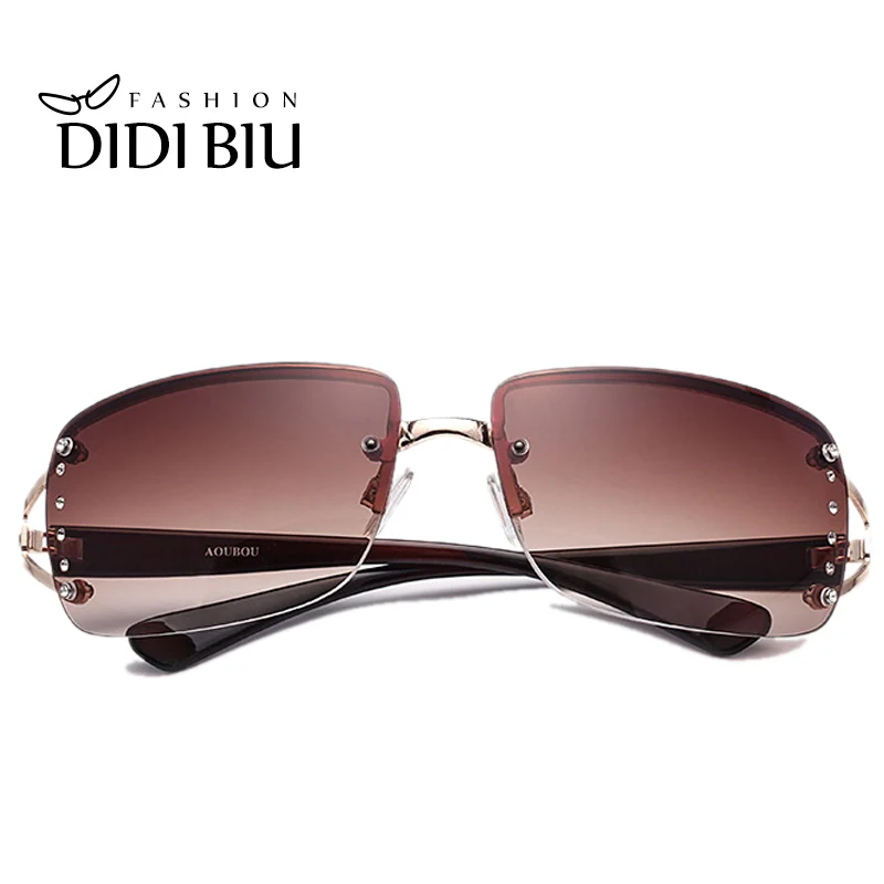 DIDI, алмазные солнцезащитные очки для женщин, роскошный бренд, без оправы, белый сплав, пластиковая оправа, прозрачные очки, женские квадратные очки W495