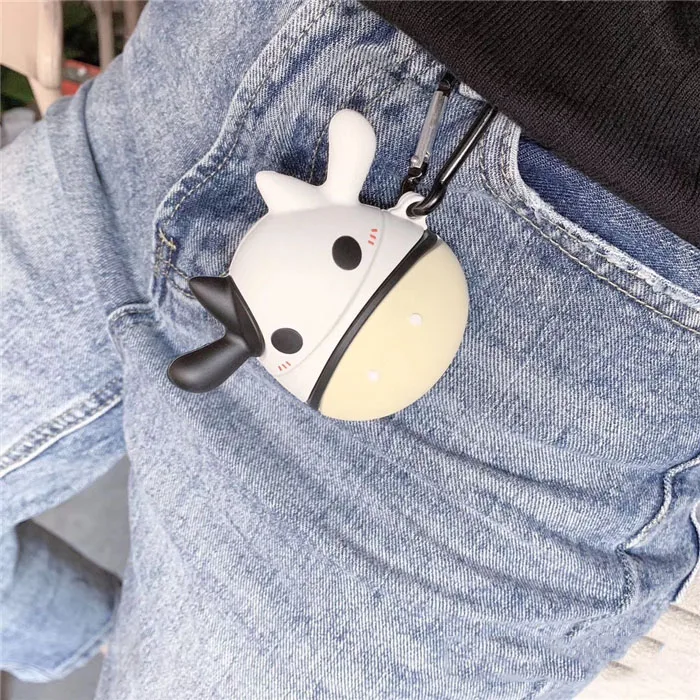 GlamPhoneCase Милая трехмерная корова Airpods1/2 поколения Защитная крышка Apple беспроводная Bluetooth гарнитура коробка