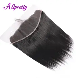 Alipretty волос 13x4 синтетический Frontal шнурка синтетическое закрытие волос 8 "-20" бразильские волосы прямые синтетическое