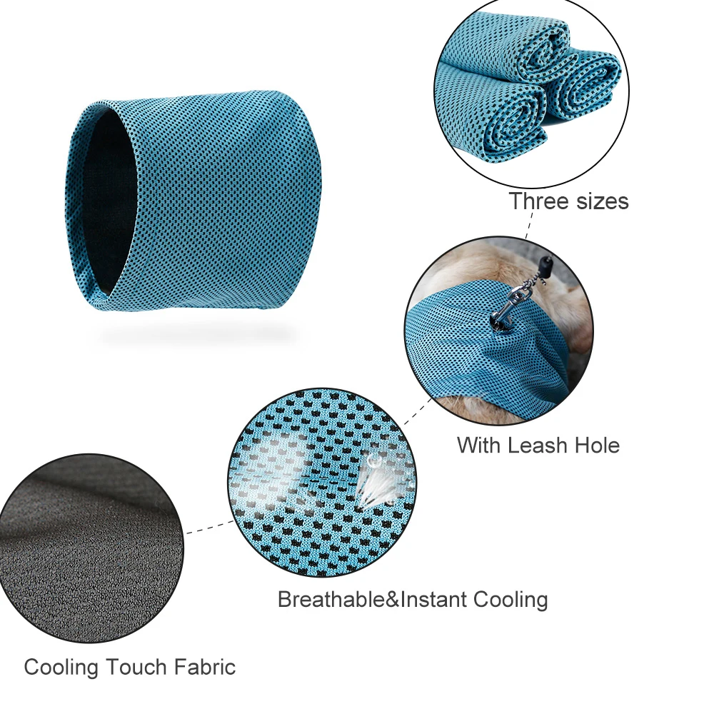 Instant Ice Cooling Dog Bandana Summer Dog Colling Collar Pet Scarf for Small Dogs collar perro for Chihuahua French Bulldog