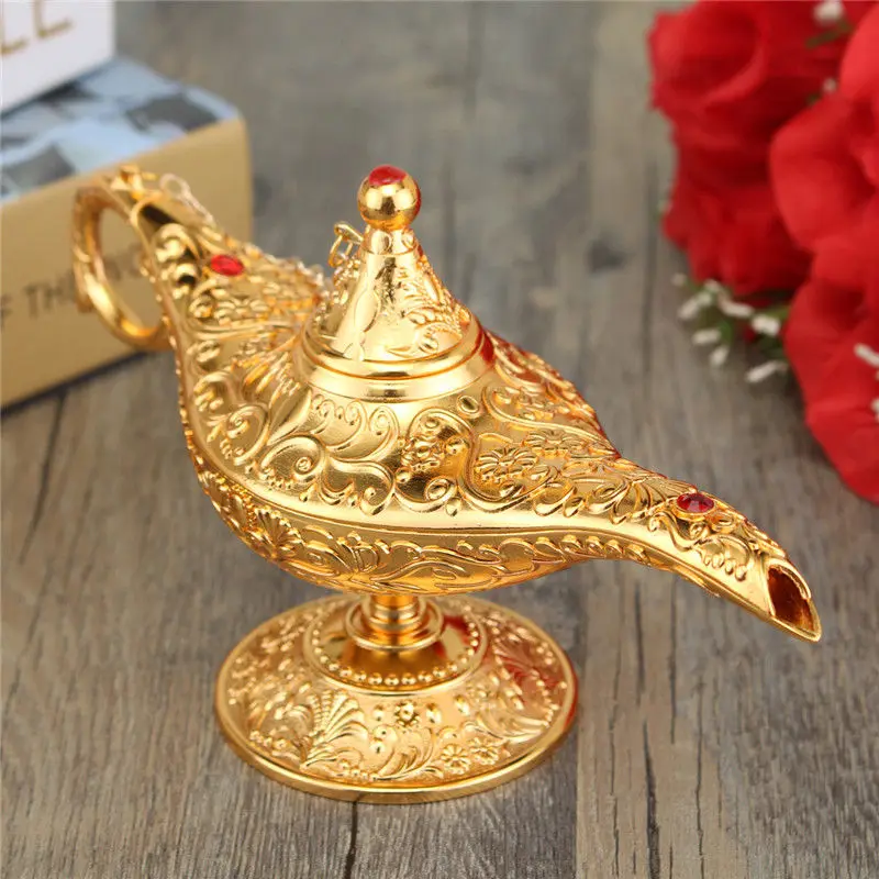 Newest Metal Carved Aladdin Lamp Light Wishing Tea Oil Pot Decoration Collectable Saving Collection Arts Craft Gift Newest Metal Carved Aladdin Lamp Light Wishing Tea Oil Pot Decoration Collectable Saving Collection Arts Craft Gift