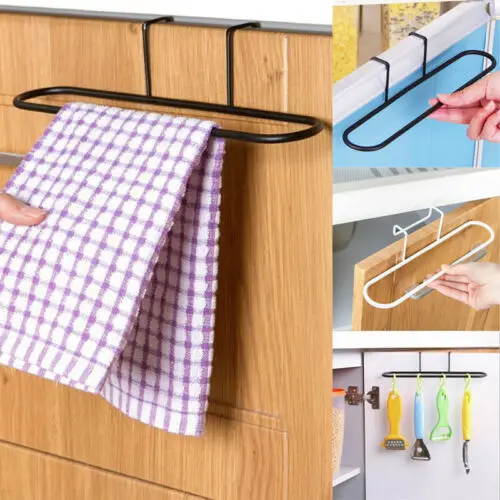 

Kitchen Cupboard Towel Rack Hanging Holder Organizer Bathroom Cabinet Hanger