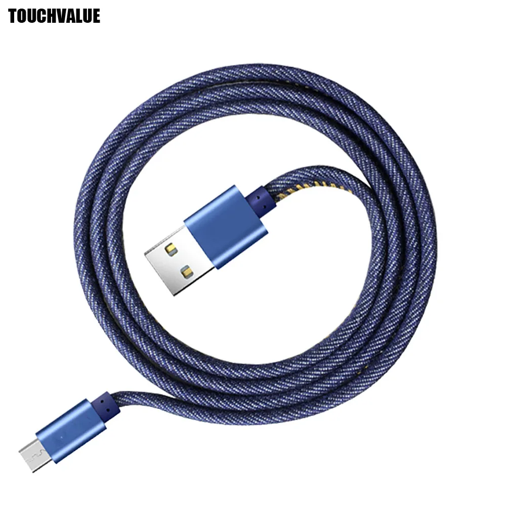 10 шт./лот джинсовый кабель для мобильного телефона 3A кабель для быстрой зарядки type C Micro USB кабель высокого качества синий черный 1 м 2 м вы можете выбрать