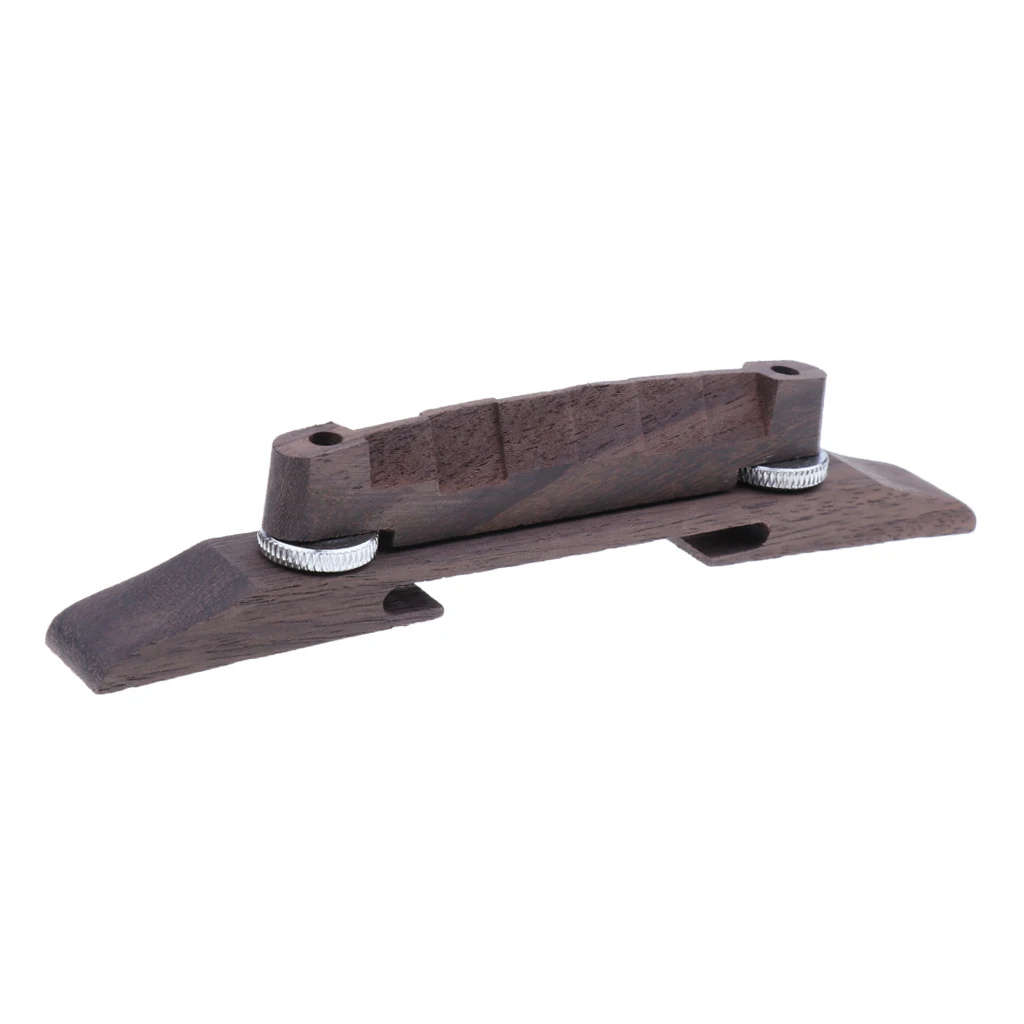 Perfeclan Rosewood Carved Guitar Bridge for Jazz Guitar Replacement Parts Rosewood Saddle Jazz Guitar Bridge