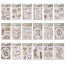 18 стилей для выбора Лазерная вырубка деревянного шпона украшения деревянная форма для скрапбукинга DIY Ремесло Декор хобби использование