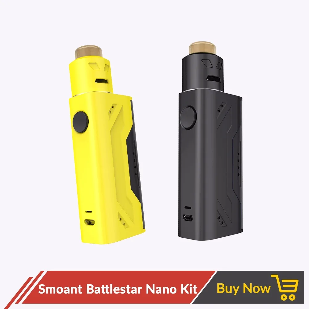 Оригинальный Smoant Battlestar Nano RDA комплект 80 Вт коробка мод с без 18650 батарея для Vape
